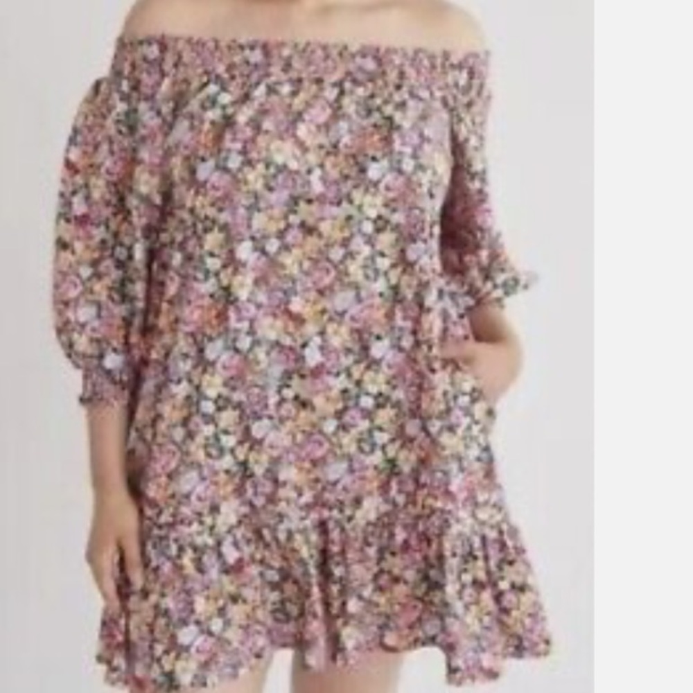 MAEVE off the Shoulder Floral Mini Dress | Size 1X